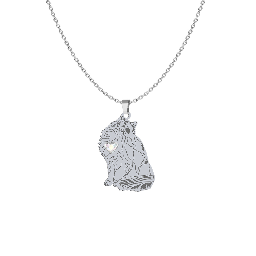 Silver Ragdoll Cat necklace, FREE ENGRAVING - MEJK Jewellery