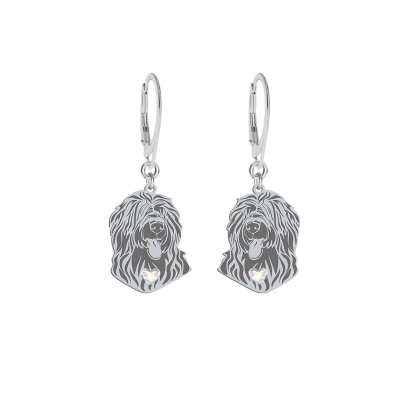 Silver Briard earrings, FREE ENGRAVING - MEJK Jewellery