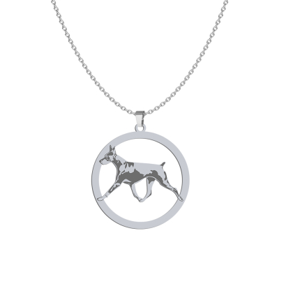 Naszyjnik z psem Dobermanem srebro GRAWER GRATIS - MEJK Jewellery