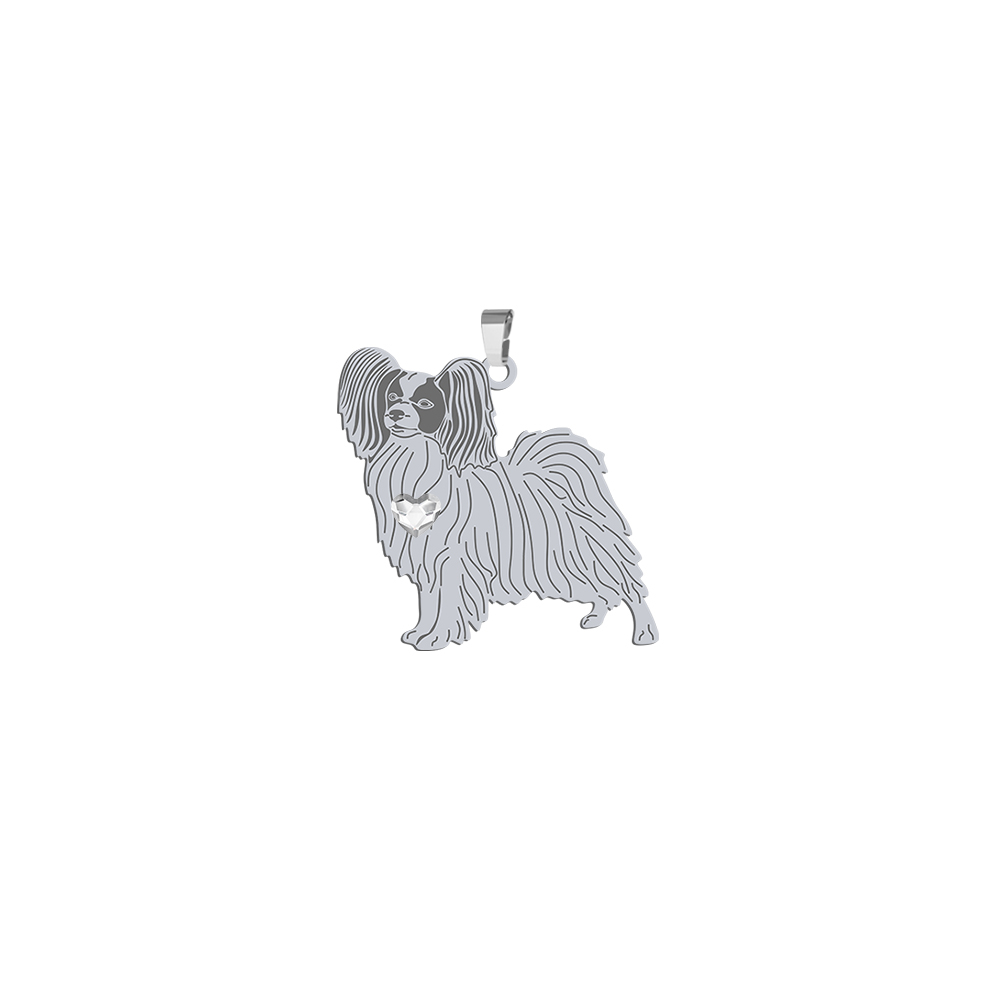 Zawieszka z psem Papillon srebro GRAWER GRATIS - MEJK Jewellery