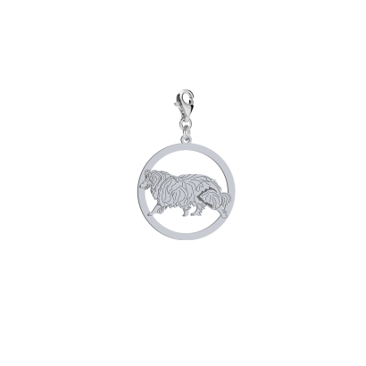 Silver Collie charms, FREE ENGRAVING - MEJK Jewellery