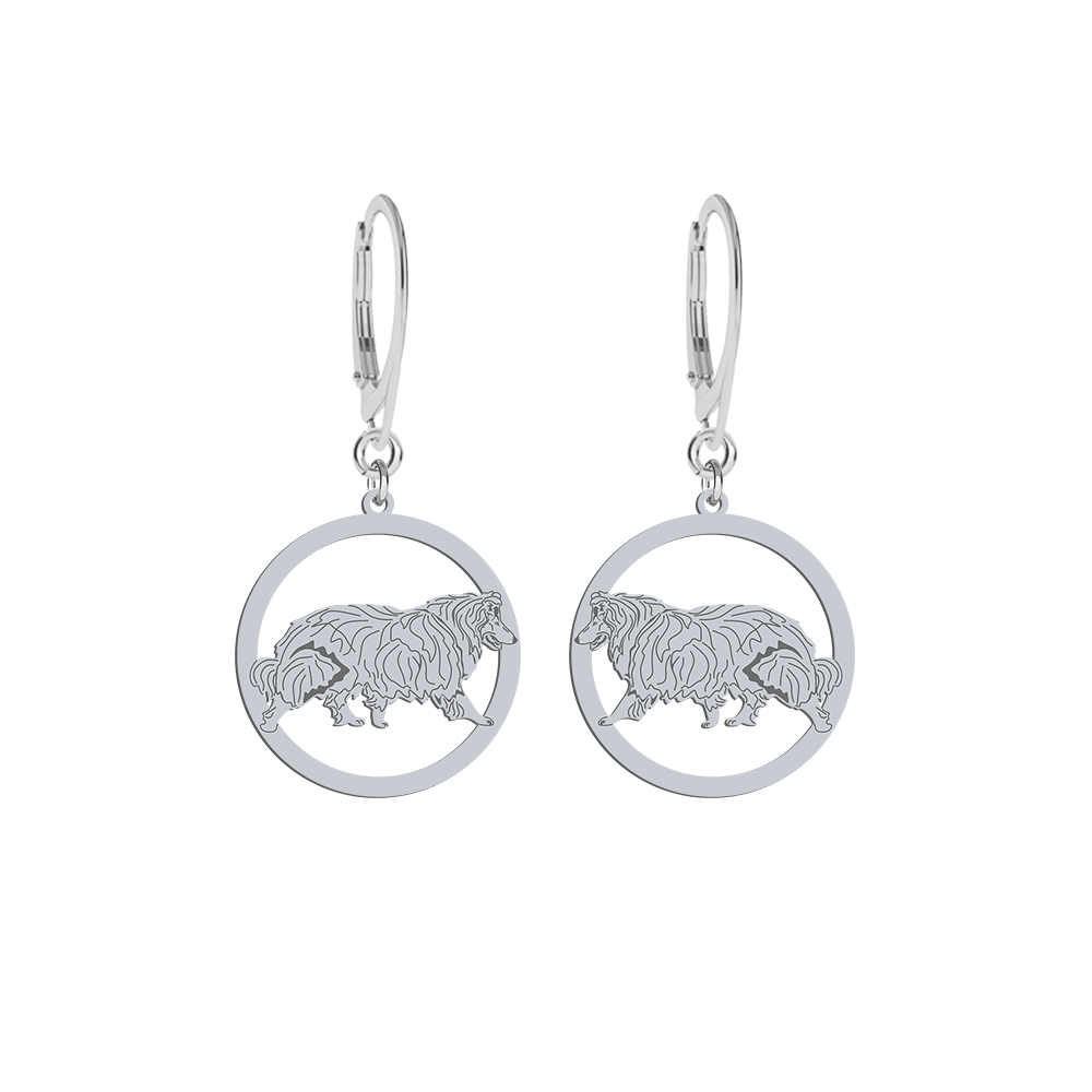 Silver Rough Collie earrings, FREE ENGRAVING - MEJK Jewellery