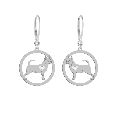 Silver Short-haired Chihuahua earrings, FREE ENGRAVING - MEJK Jewellery