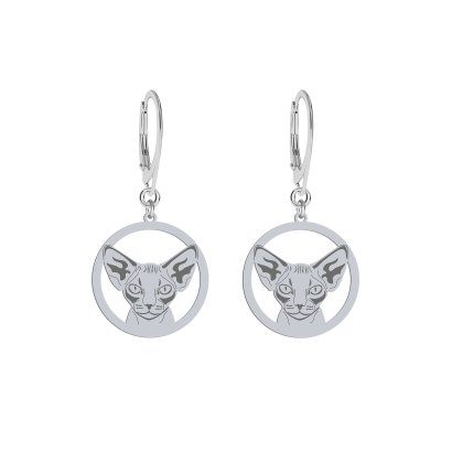 Silver Devon Rex Cat earrings, FREE ENGRAVING - MEJK Jewellery