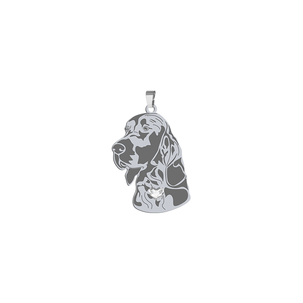 Silver Irish Red Setter pendant with a heart, FREE ENGRAVING - MEJK Jewellery
