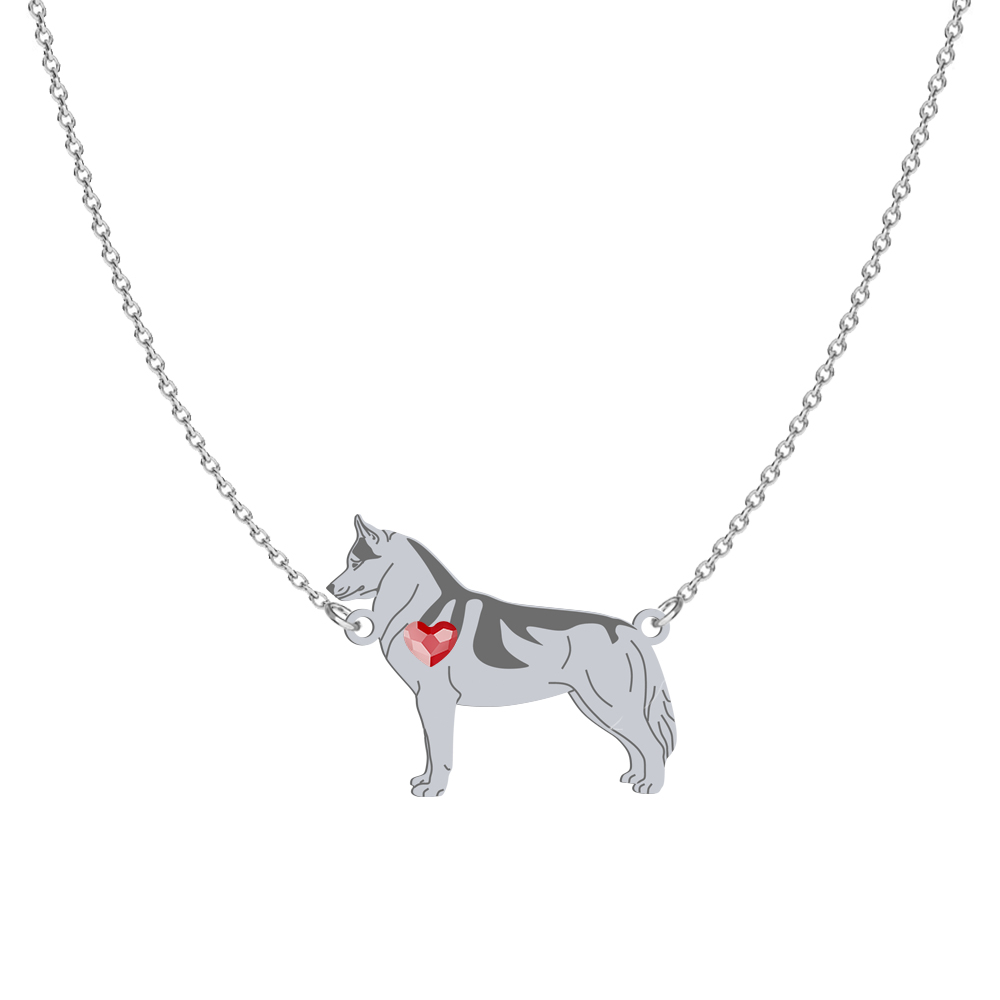 Silver Siberian Husky necklace, FREE ENGRAVING - MEJK Jewellery