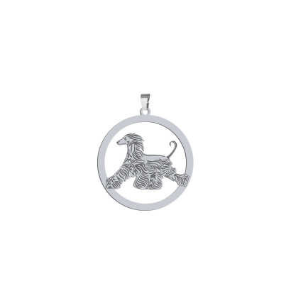 Zawieszka z psem grawerem Chart Afgański srebro - MEJK Jewellery