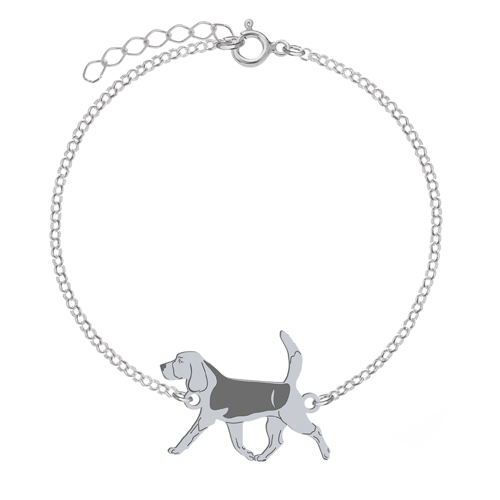 Bransoletka z psem grawerem Beagle srebro - MEJK Jewellery