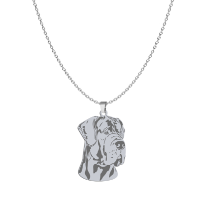 Silver Great Dane engraved necklace - MEJK Jewellery