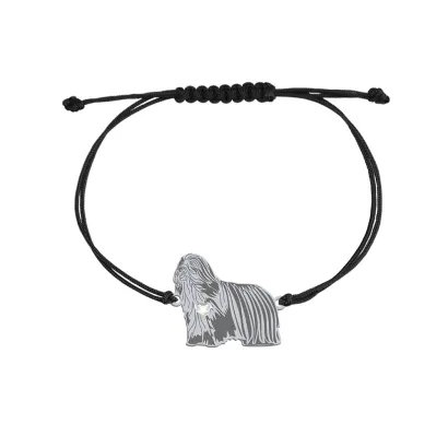 Silver Bearded Collie string bracelet - MEJK Jewellery