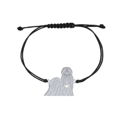Silver Shih tzu string bracelet, FREE ENGRAVING - MEJK Jewellery