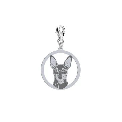 Silver Miniature Pinscher charms, FREE ENGRAVING - MEJK Jewellery