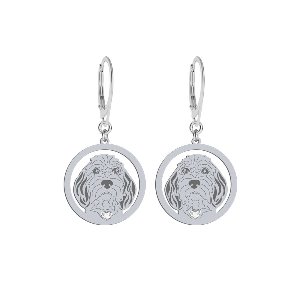 Silver Petit Basset Griffon Vendéen engraved earrings - MEJK Jewellery