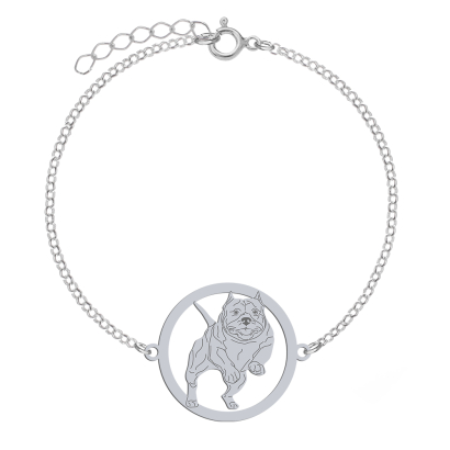 Silver American Bully engraved bracelet - MEJK Jewellery