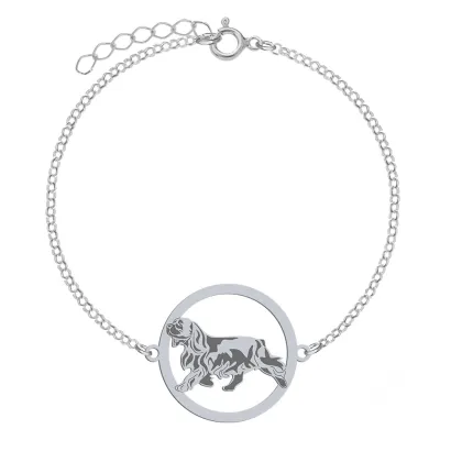 Silver Sussex Spaniel bracelet, FREE ENGRAVING - MEJK Jewellery