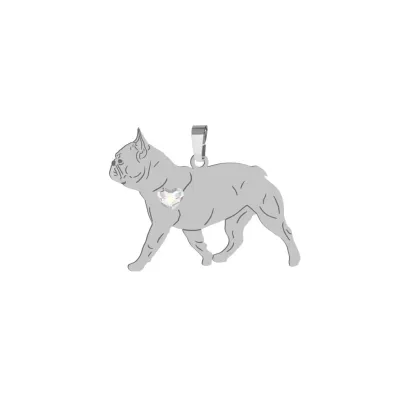Silver French Bulldog pendant, FREE ENGRAVING - MEJK Jewellery