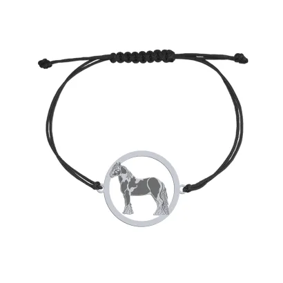 Silver Tinker Horse  string bracelet, FREE ENGRAVING - MEJK Jewellery