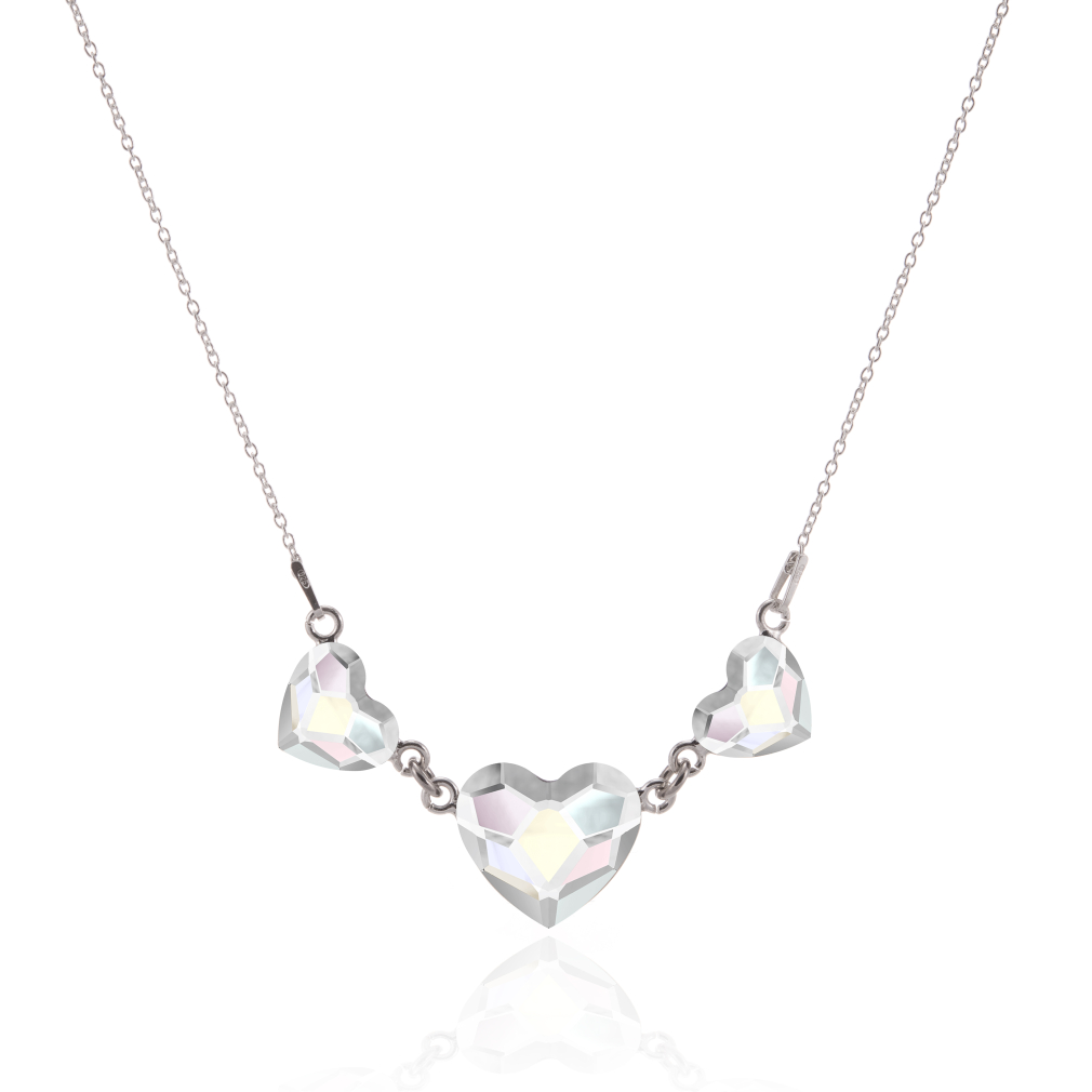  necklace with  crystals - silver rhodium plated
