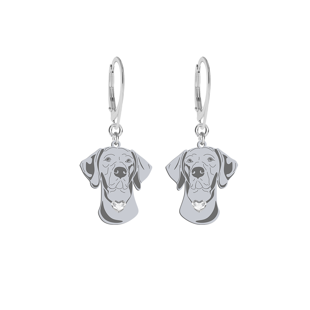 Silver Vizsla Dog engraved earrings - MEJK Jewellery