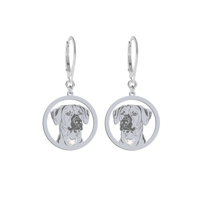 Silver Rhodesian Ridgeback earrings, FREE ENGRAVING - MEJK Jewellery