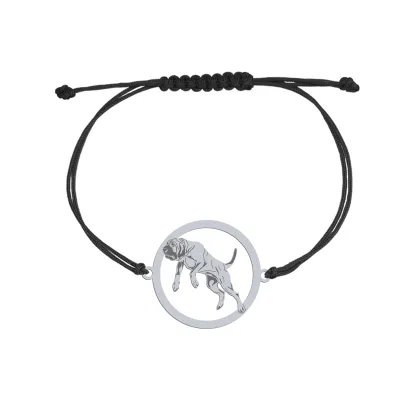 Silver Fila Brasileiro string bracelet, FREE ENGRAVING - MEJK Jewellery