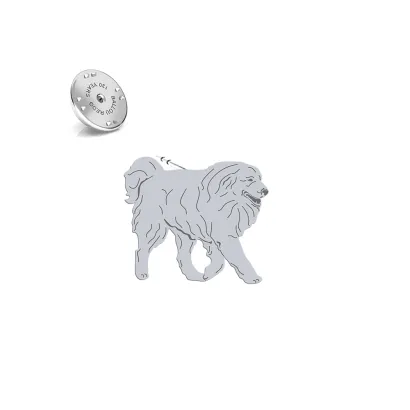 Silver Pyrenean Mountain Dog pin - MEJK Jewellery