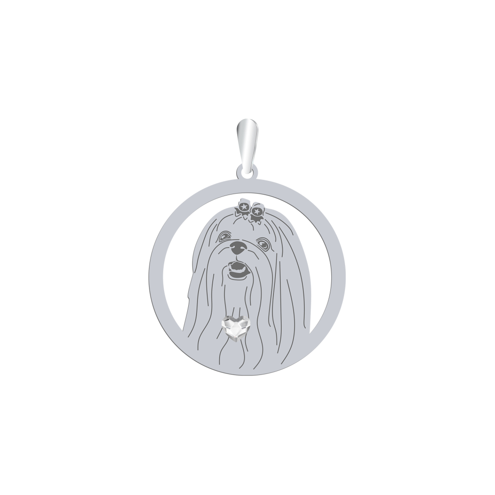 Silver Maltese pendant, FREE ENGRAVING - MEJK Jewellery