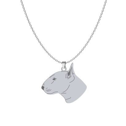 Silver Bull Terrier engraved necklace - MEJK Jewellery