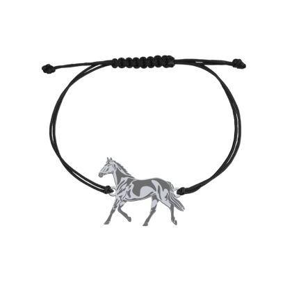 Bransoletka z Koniem Trakeńskim srebro sznurek GRAWER GRATIS - MEJK Jewellery