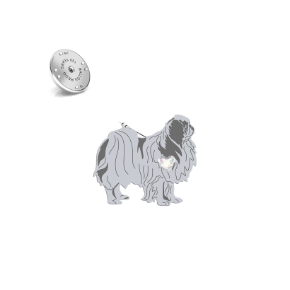 Silver Japanese Chin pin with a heart - MEJK Jewellery