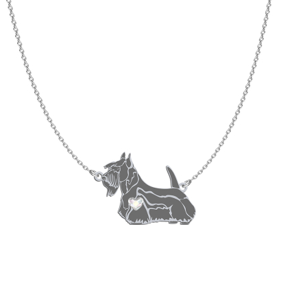 Naszyjnik z psem Terrier Szkocki srebro GRAWER GRATIS - MEJK Jewellery