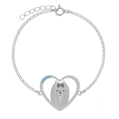 Bransoletka z psem sercem Yorkshire Terrier srebro GRAWER GRATIS - MEJK Jewellery