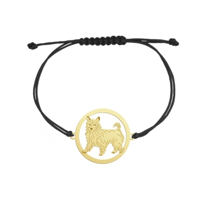 Pozłacana bransoletka Terrier Australijski sznurek GRAWER GRATIS - MEJK Jewellery