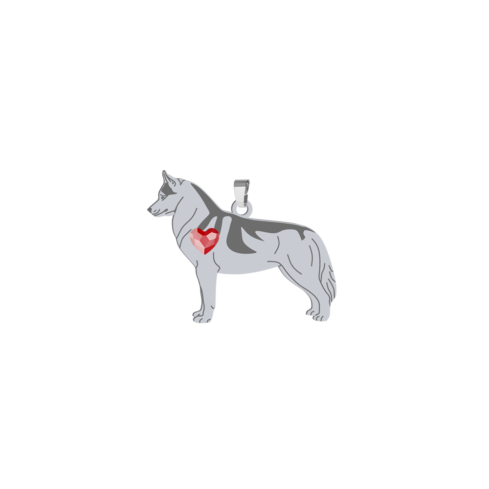 Zawieszka z psem Siberian Husky srebro GRAWER GRATIS - MEJK Jewellery