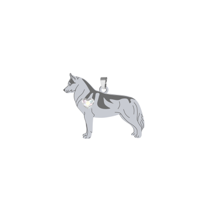 Zawieszka z psem Siberian Husky srebro GRAWER GRATIS - MEJK Jewellery