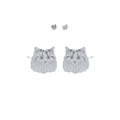 Silver Ragdoll Cat earrings - MEJK Jewellery