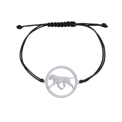 Silver Cane Corso engraved string bracelet - MEJK Jewellery