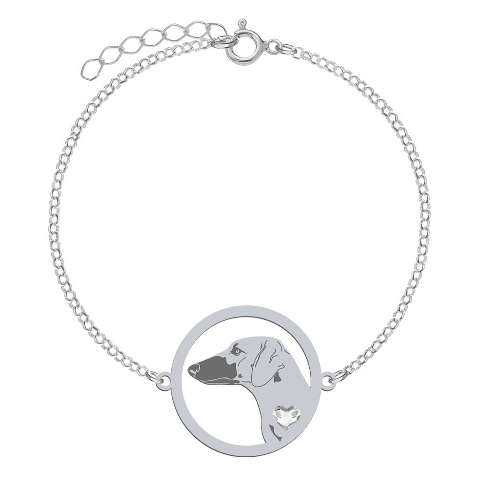Silver Sloughi bracelet with a heart, FREE ENGRAVING - MEJK Jewellery