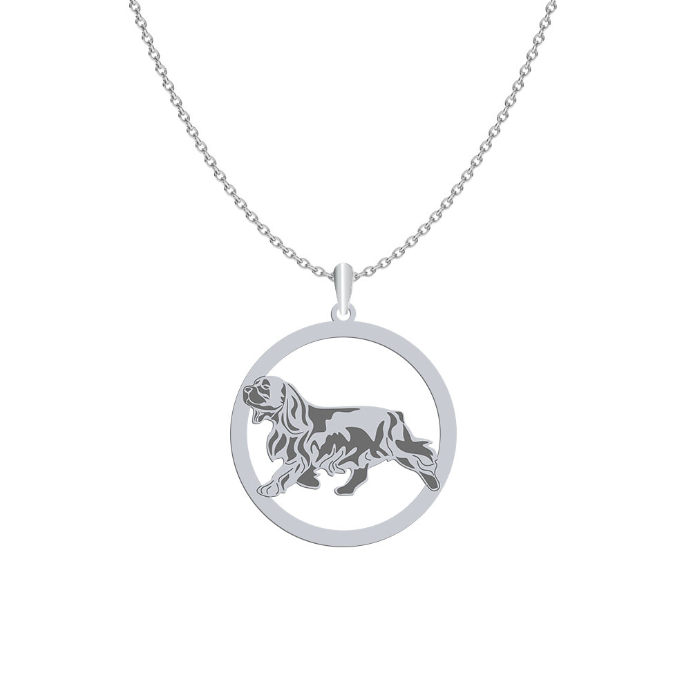 Silver Sussex Spaniel necklace, FREE ENGRAVING - MEJK Jewellery