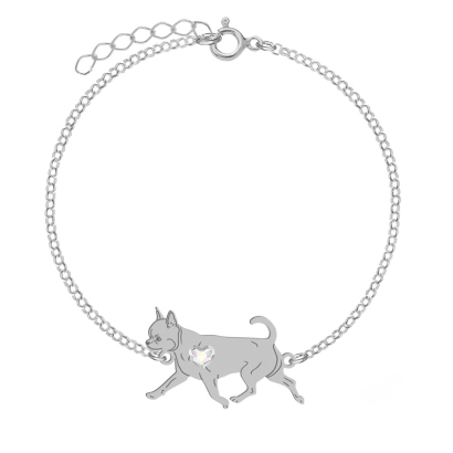 Bransoletka z psem Chihuahua Krótkowłosa srebro GRAWER GRATIS - MEJK Jewellery