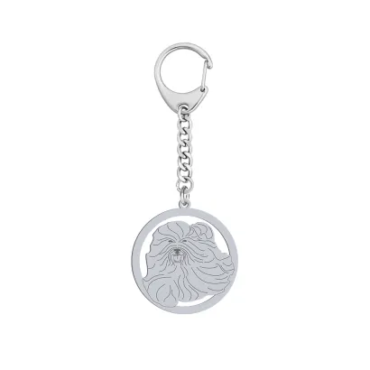 Silver Coton de Tulear keyring, FREE ENGRAVING - MEJK Jewellery