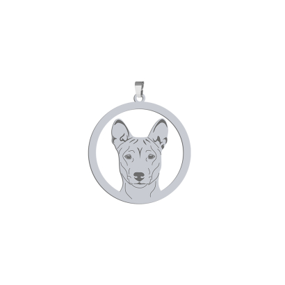 Silver Basenji engraved pendant  - MEJK Jewellery