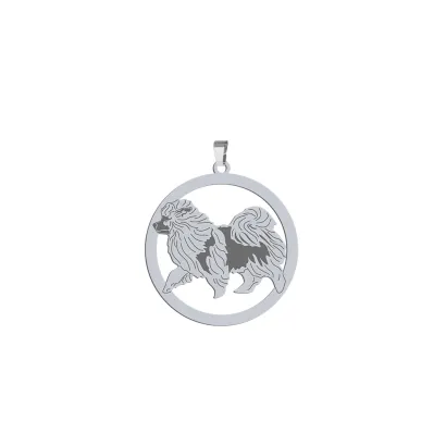 Silver Wolf Spitz  engraved pendant - MEJK Jewellery