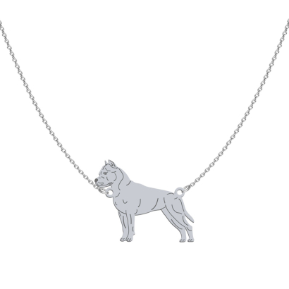 Naszyjnik z psem American Staffordshire Terrier srebro GRAWER GRATIS - MEJK Jewellery