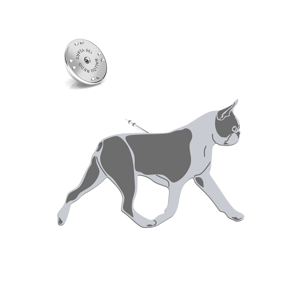 Silver Boston Terrier pin - MEJK Jewellery