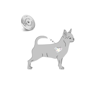 Silver Short-haired Chihuahua pin - MEJK Jewellery