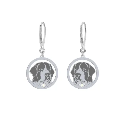 Silver Landseer earrings, FREE ENGRAVING - MEJK Jewellery
