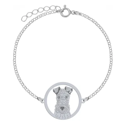 Silver Wire Fox Terrier bracelet, FREE ENGRAVING - MEJK Jewellery
