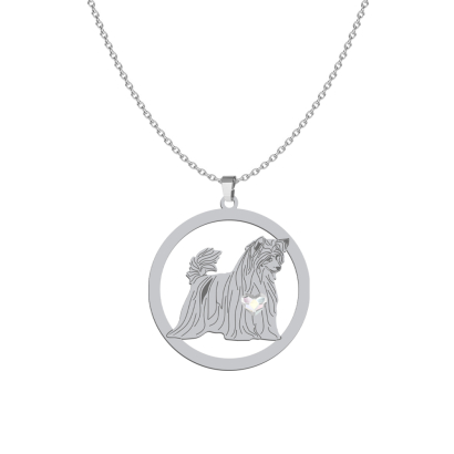 Silver Chinese Crested Powderpuff necklace, FREE ENGRAVING - MEJK Jewellery