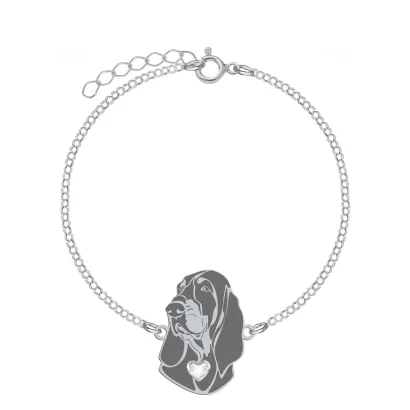 Silver Petit Bleu de Gascogne bracelet, FREE ENGRAVING - MEJK Jewellery